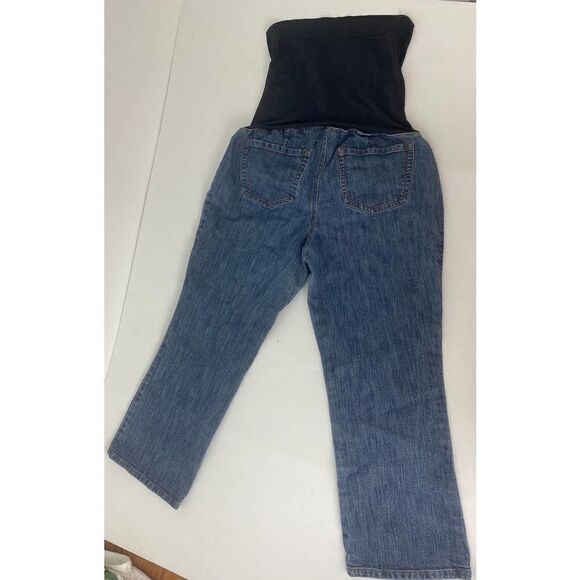 New Additions Maternity Jeans Cropped Full Panel Twins Multiples - Size Medium - Picture 2 of 9